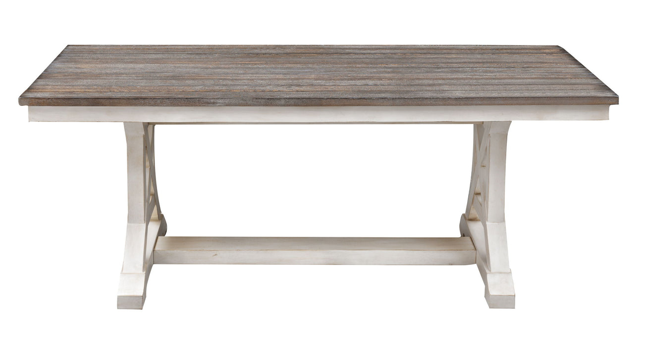 Bar Harbor II - Accent Side End Table With Plank Style Top And Trestle Base