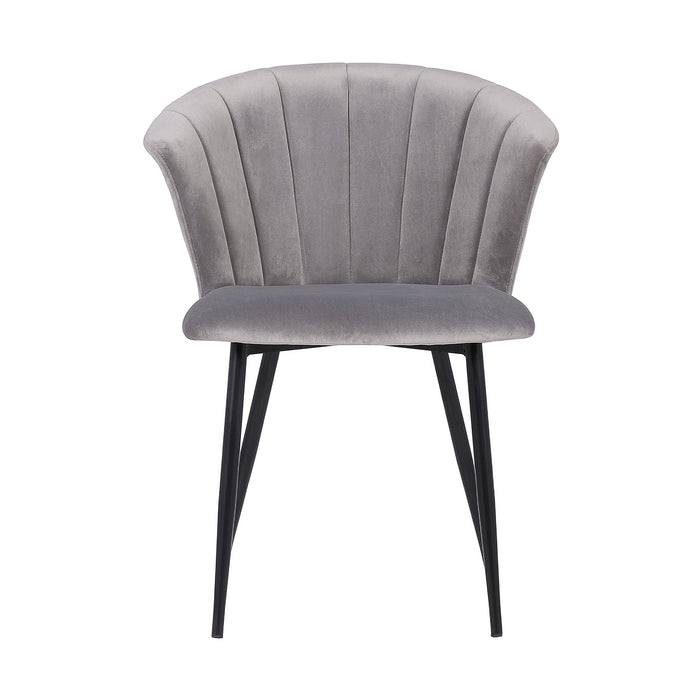 Lulu - Contemporary Dining Chair - Black Powder / Gray