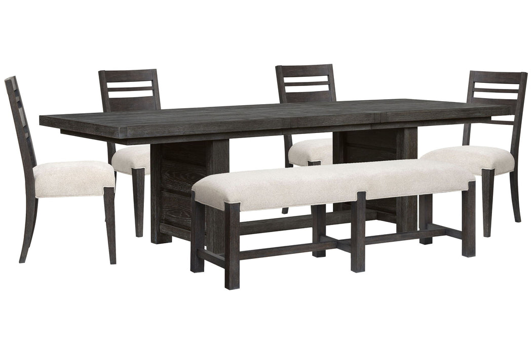 Plum Creek - 6 Piece Extendable Trestle Dining Table Set
