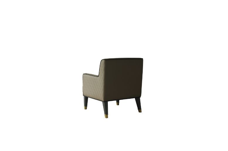 House - Beatrice Accent Chair - Tan PU & Charcoal Finish