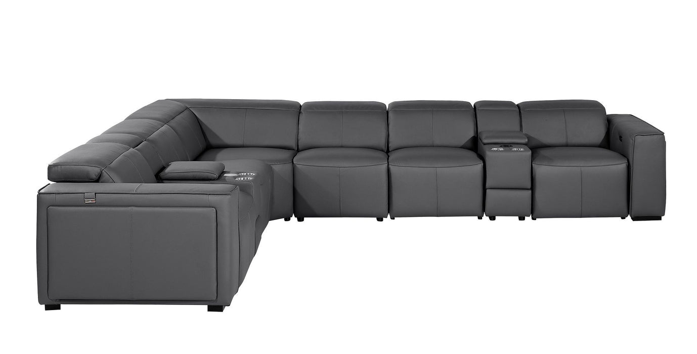 1224 - 8-Piece L-Shaped Sectional Sofa In With 3 Power Recliners & Power Headrests