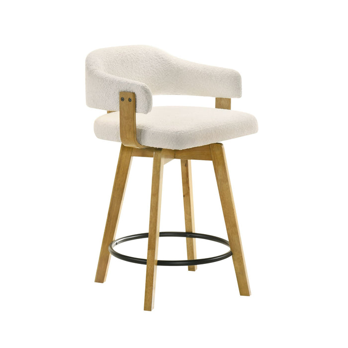 Callah - Contemporary Natural Wood Counter Height Kitchen Bar Stool