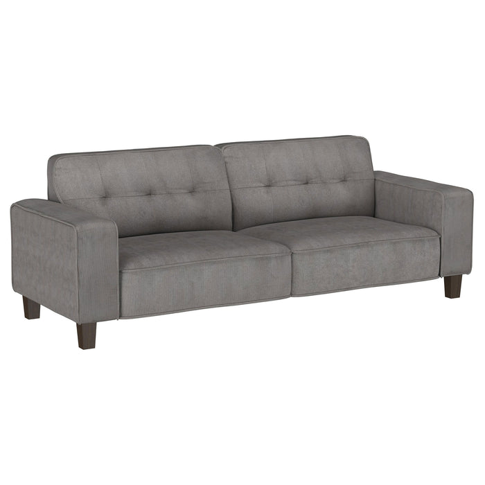 Deerhurst - Upholstered Tufted Track Arm Sofa - Charcoal