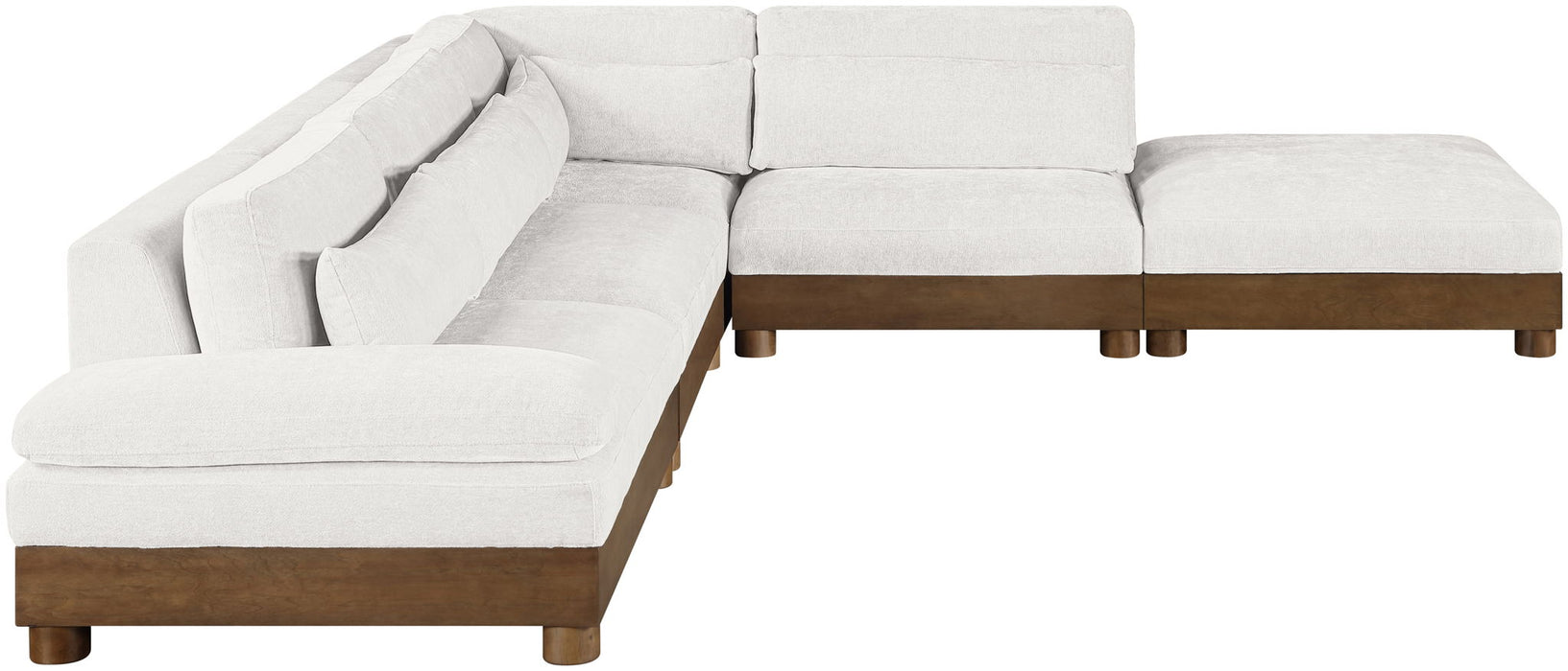 Turin - Chenille Fabric Upholstered Modular Sectional - Cream