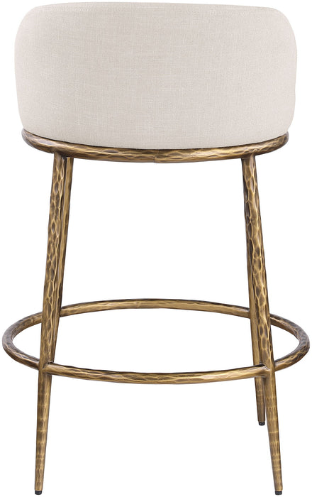 Ferro - Upholstered Counter Stool With Brushed Gold Base