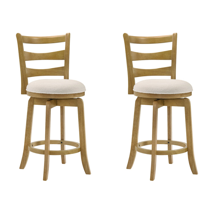 Melindra - Modern Farmhouse Swivel Wood Counter Height Kitchen Bar Stool