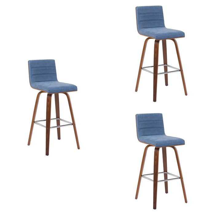 Vienna - Modern Swivel Bar Height Stool - Walnut Finished Wood Frame