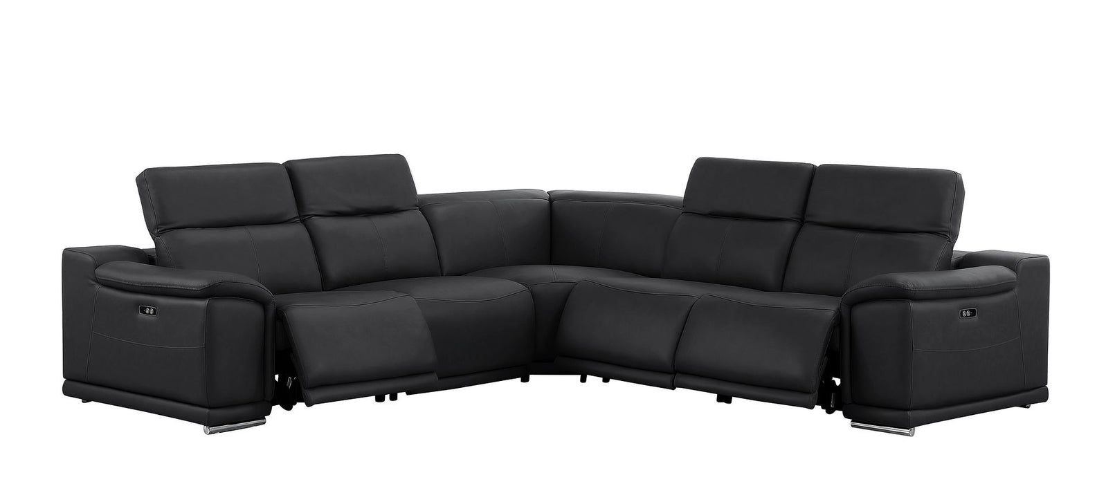 2679 - 5-Piece L-Shaped Power Reclining Sectional In Genuine Leather (3 Recliners)