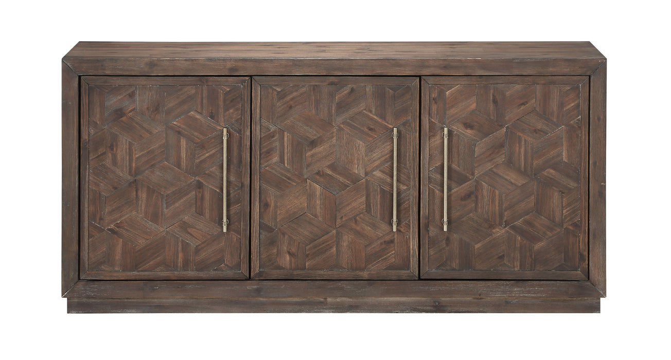 Blocker - Three Door Credenza - Tumbler Dark Brown