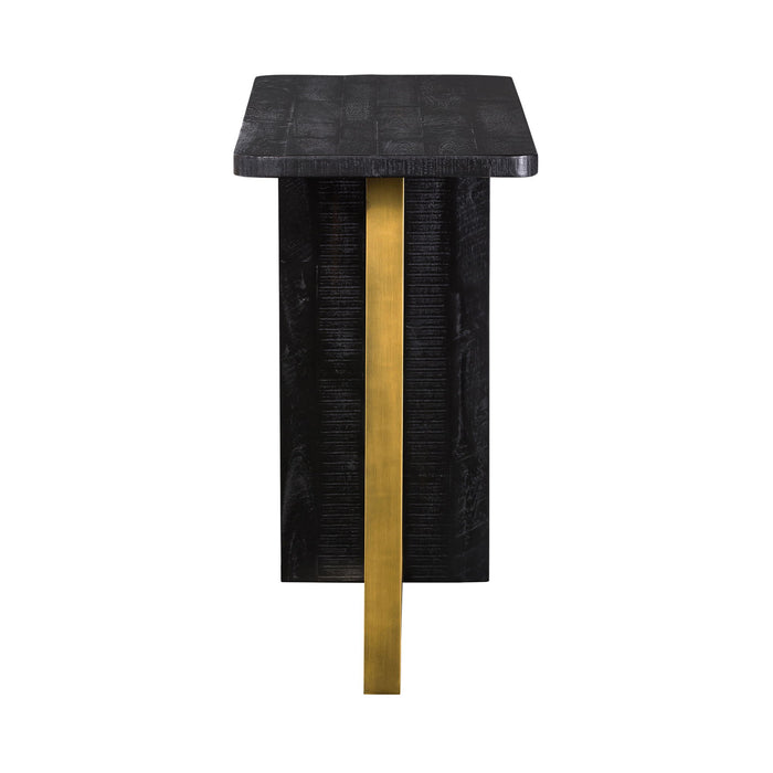 Monaco - Console Table With Antique Brass Accent - Black