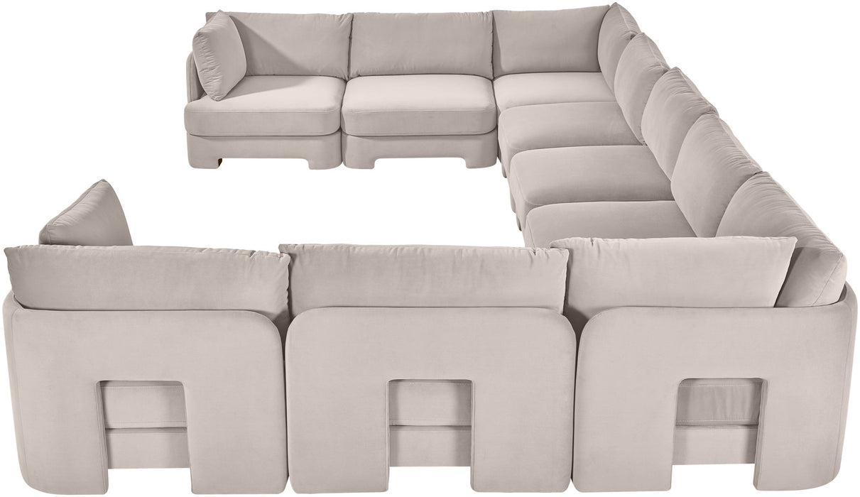 Hammond - Velvet Performance Fabric Upholstered 9 Piece Sectional
