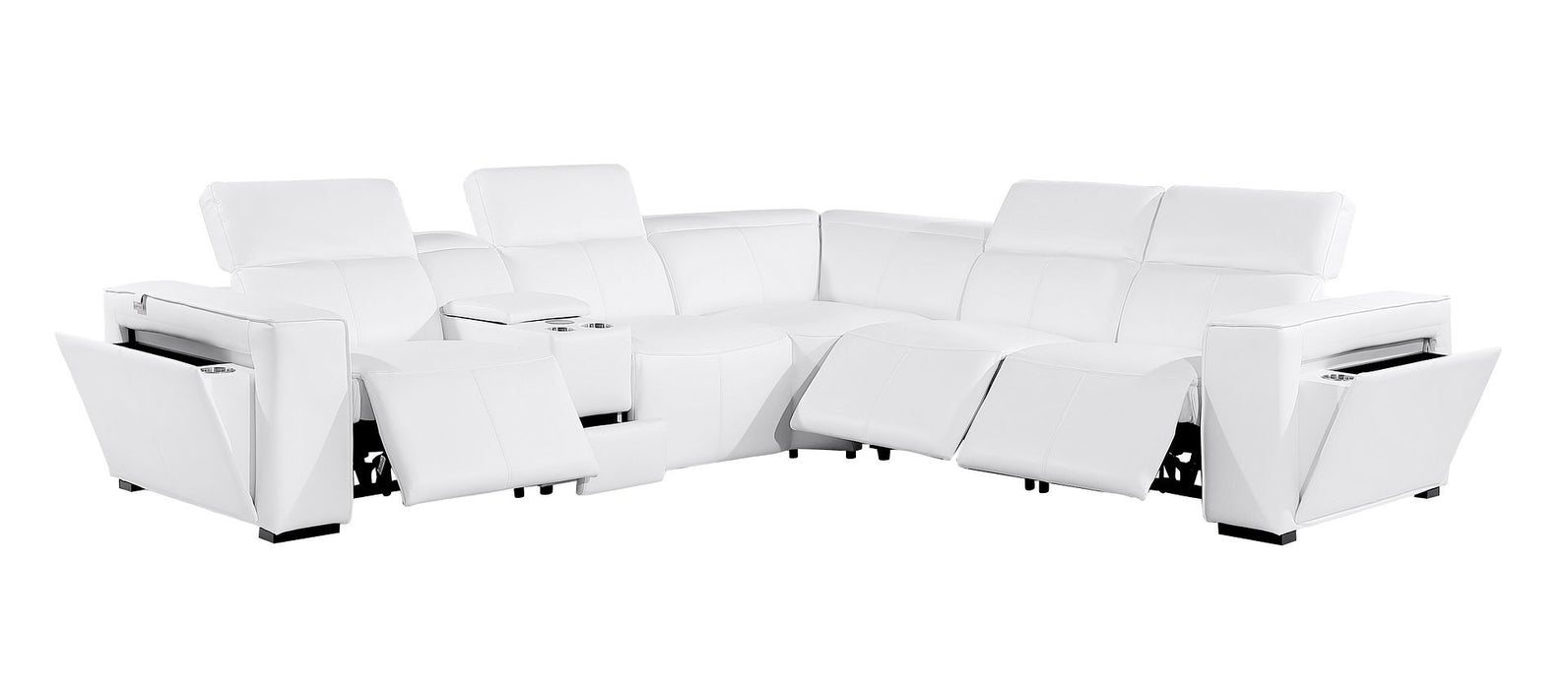 1224 - 5-Piece L-Shaped Sectional Sofa In With 3 Power Recliners & Power Headrests