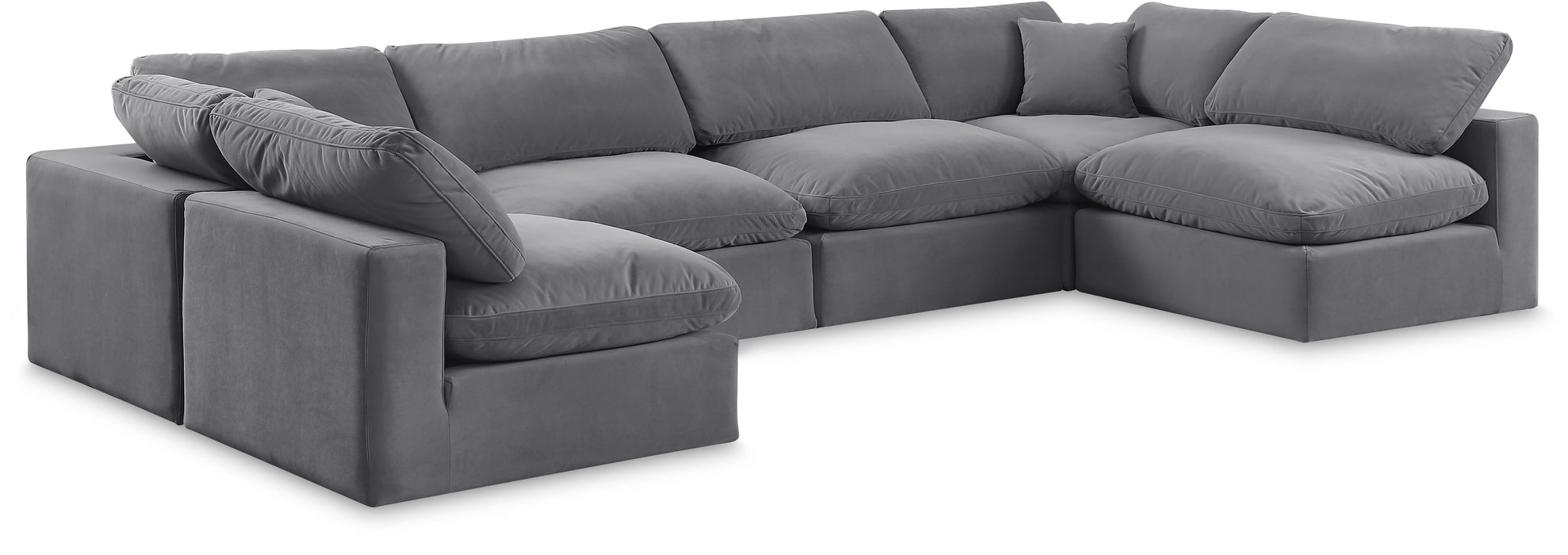 Comfy - 6 Piece Velvet Modular Armless Sectional