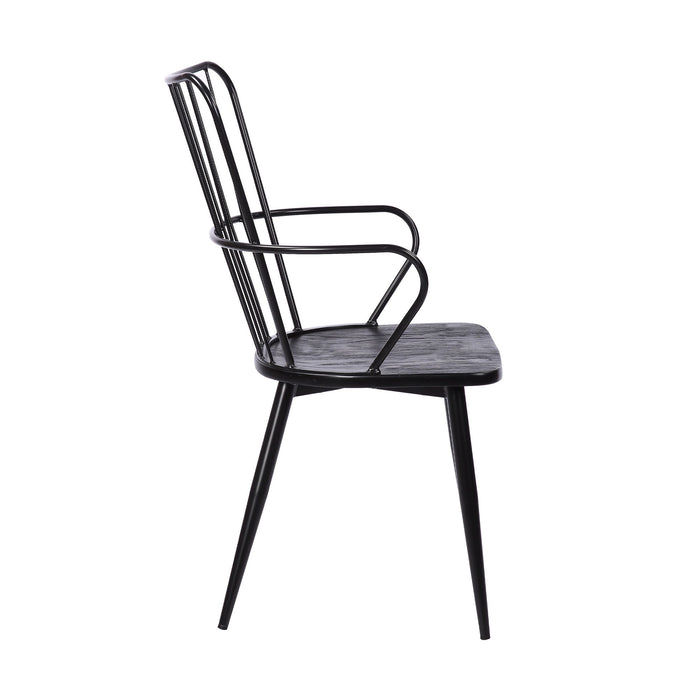 Parisa - High Back Steel Framed Side Chair - Black Powder / Brushed