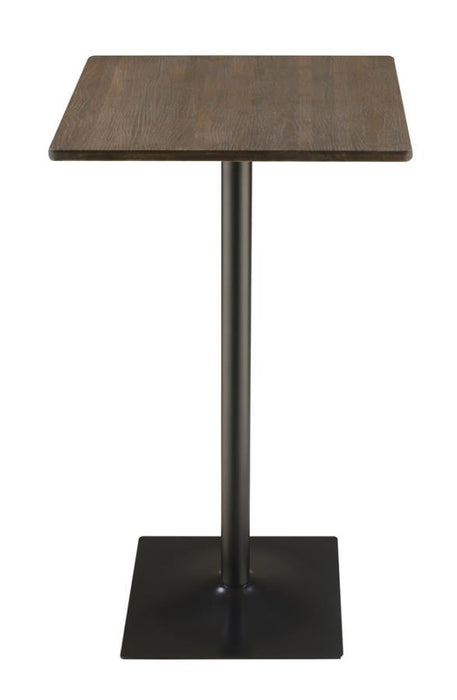 Cavalier - Square Bar Table - Dark Elm And Matte Black