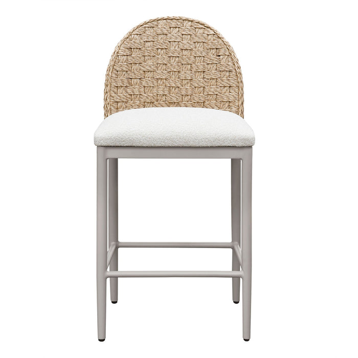 Kobalt - 3-Piece Outdoor Bar Set (Table & Counter Height Stools) - Taupe / Ivory