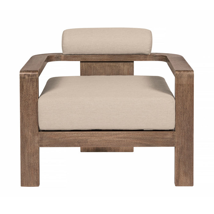 Relic - Outdoor Patio Chair - Weathered Eucalyptus / Taupe