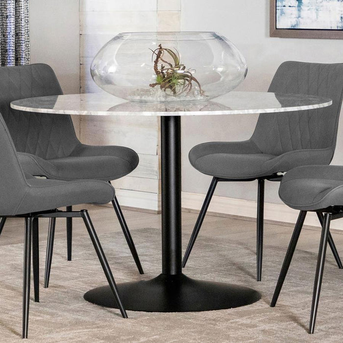 Bartole - Round Dining Table - White And Matte Black