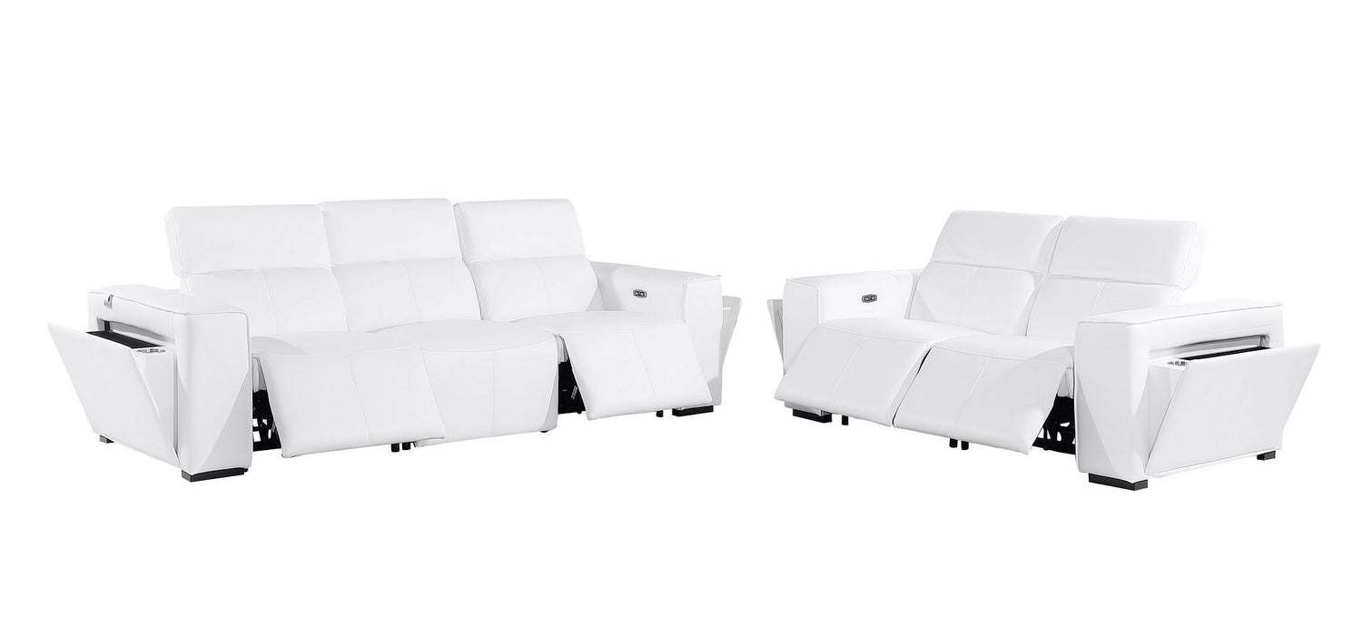 1224 - 5-Piece Modular Power Reclining Sofa And Loveseat Set In With 4 Power Recliners & Power Headrests