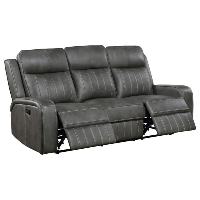 Raelynn - Upholstered Motion Reclining Sofa - Grey