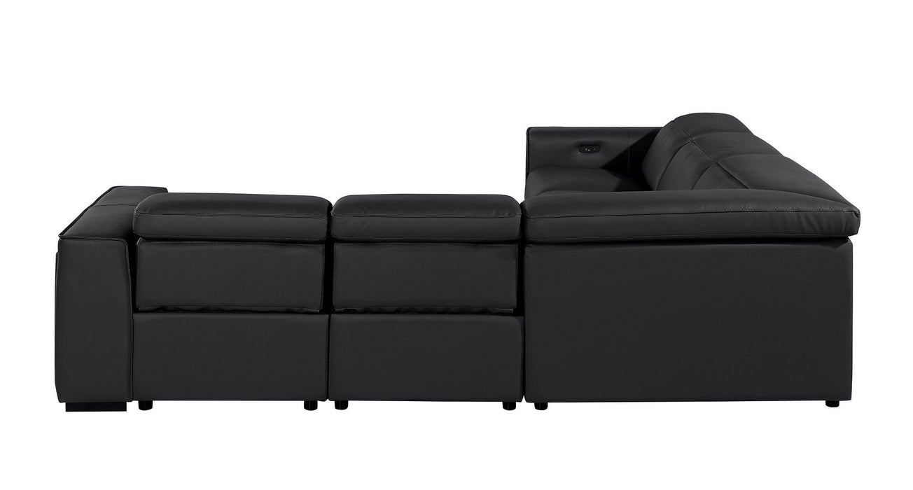 1224 - 5-Piece L-Shaped Sectional Sofa In With 3 Power Recliners & Power Headrests