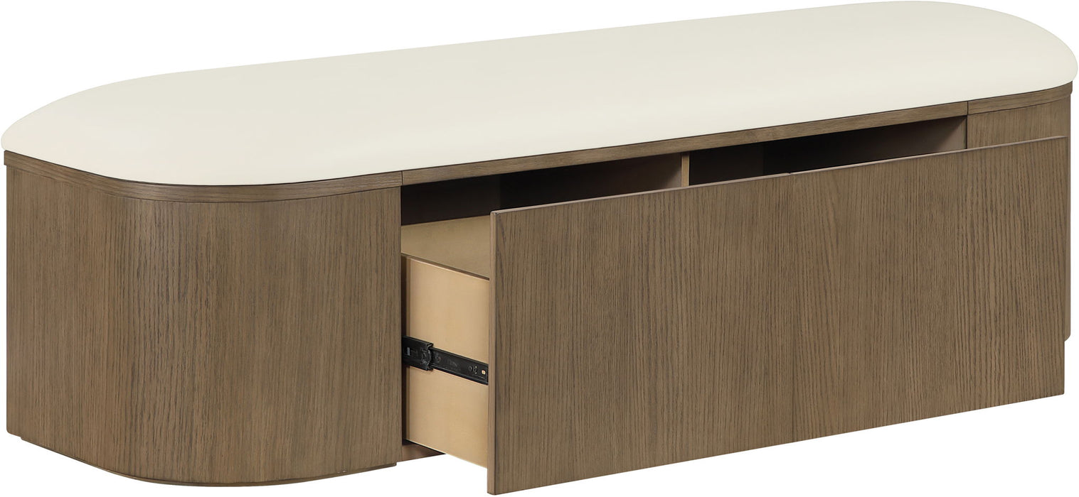 Velden - Upholstered Storage Bench With Stained Brown Base