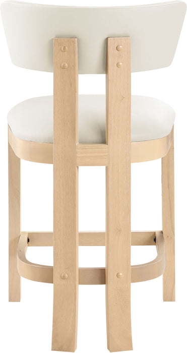 Lavrin - Vegan Leather Counter Stool (Set of 2) - Natural Base