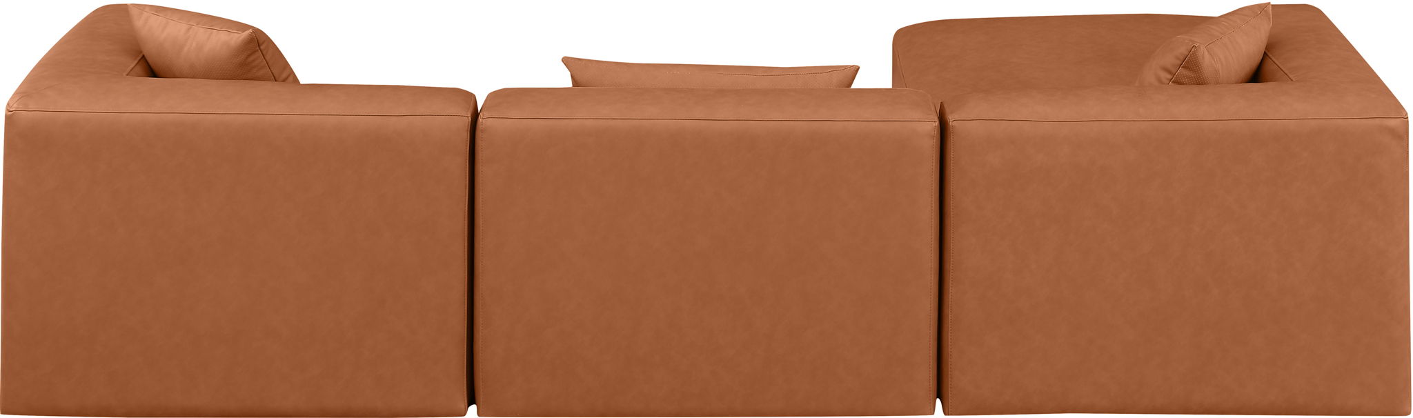 Cube - 4 Piece Modular Sectional With Chaise - Cognac