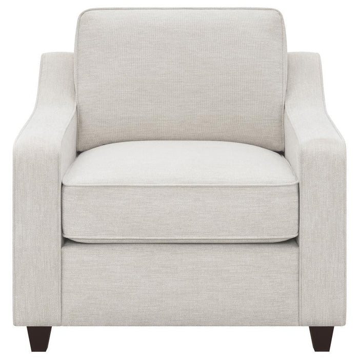 Christine - Upholstered Sloped Arm Accent Chair - Beige