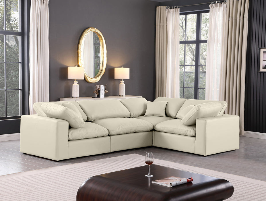 Comfy - 4 Piece Faux Leather Modular Sectional