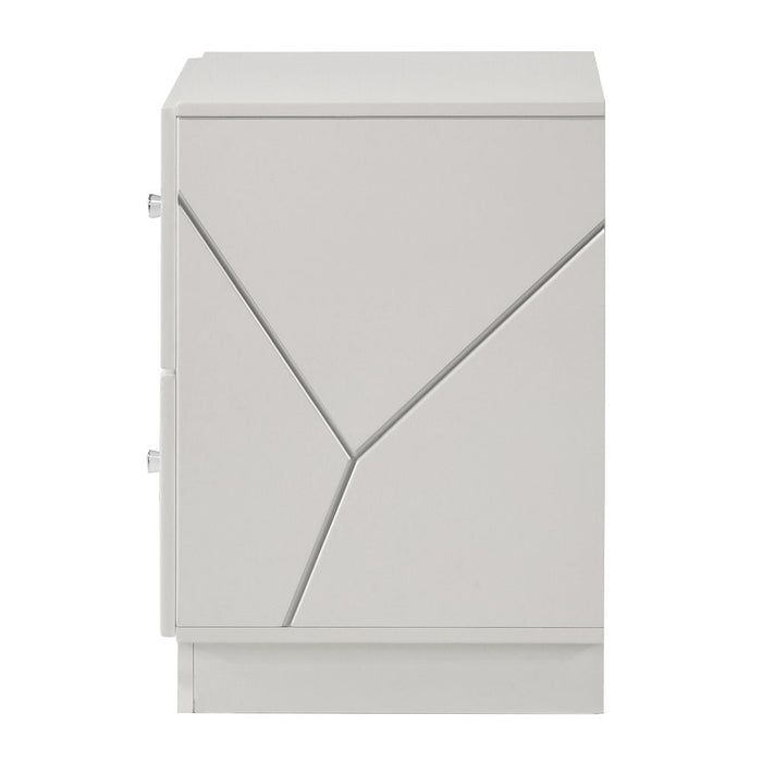 Esther - Nightstand - White / Silver