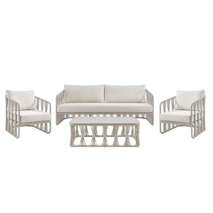 Breeze - Powder Coated Metal Outdoor Conversation Set With Cushions