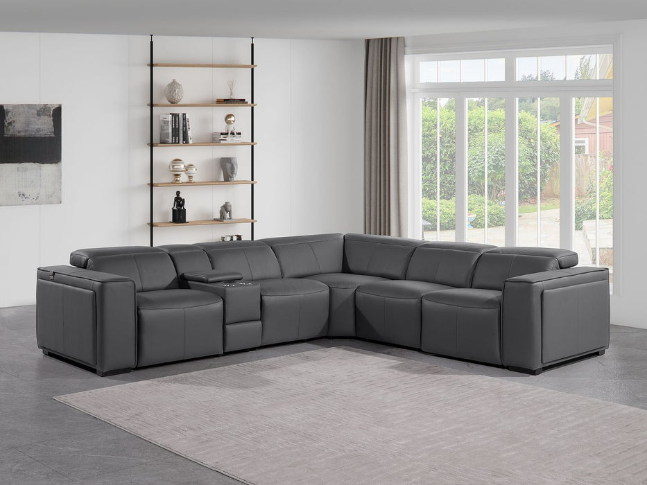 1224 - 6-Piece L-Shaped Sectional Sofa In With 3 Power Recliners & Power Headrests