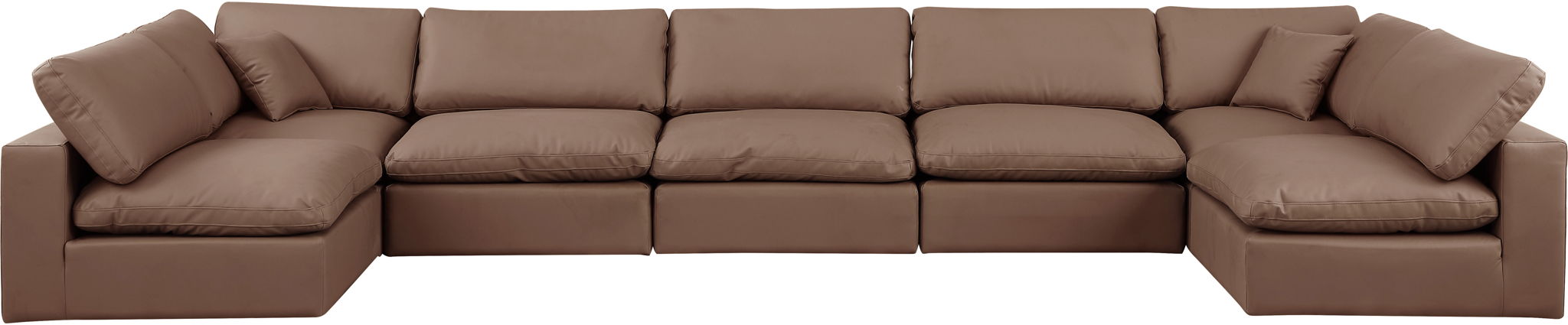 Comfy - 7 Piece Faux Leather Modular Armless Sectional