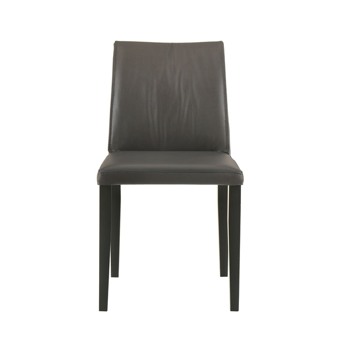 Velena - Full Back Top Grain Leather Upholstered Wood Dining Chairs (Set of 2) - Cola