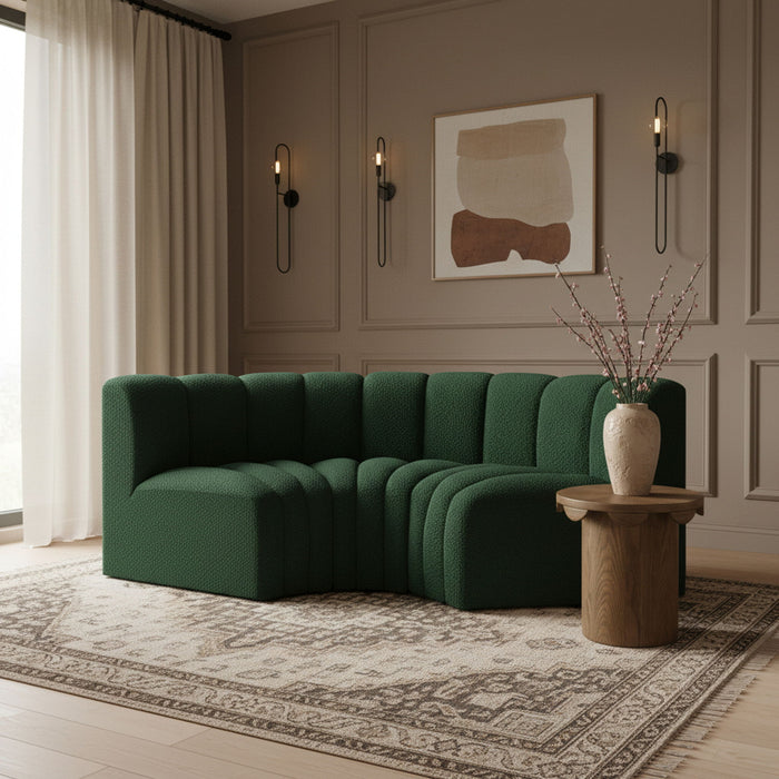 Arc - Boucle Fabric 3 Piece Modular U-Shaped Sofa