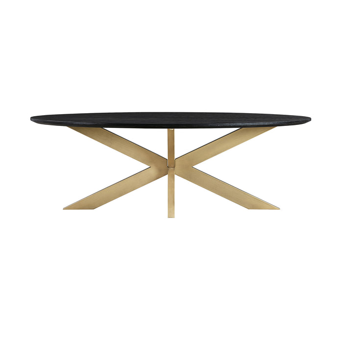 Lombard - Oval Coffee Table - Black Brushed Oak