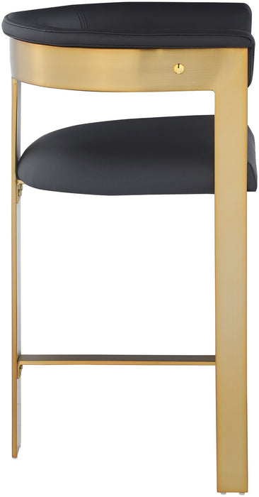 Romeo - Faux Leather Counter Stool With Gold Base (Set of 2)