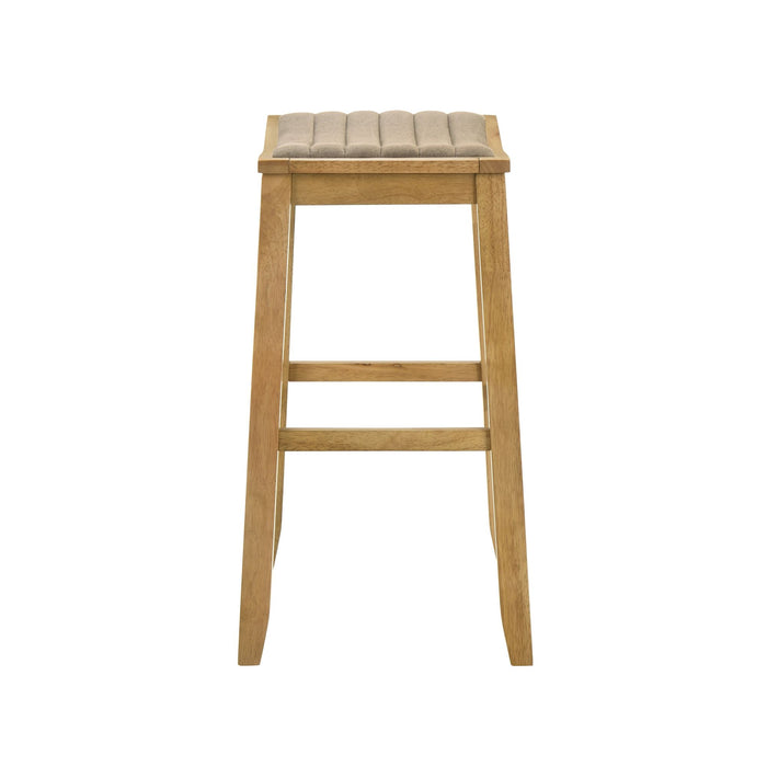 Iyani - Coastal Modern Wood Bar Height Kitchen Bar Stool