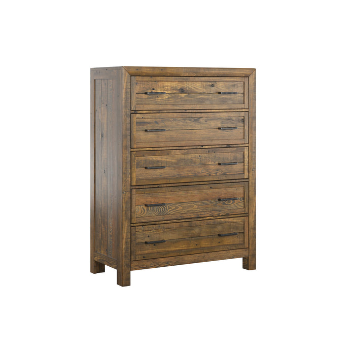 Pine Valley - 5 Drawer Chest - Caramel Brown