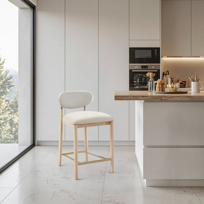 Riccio - Fabric Stool - Natural Frame