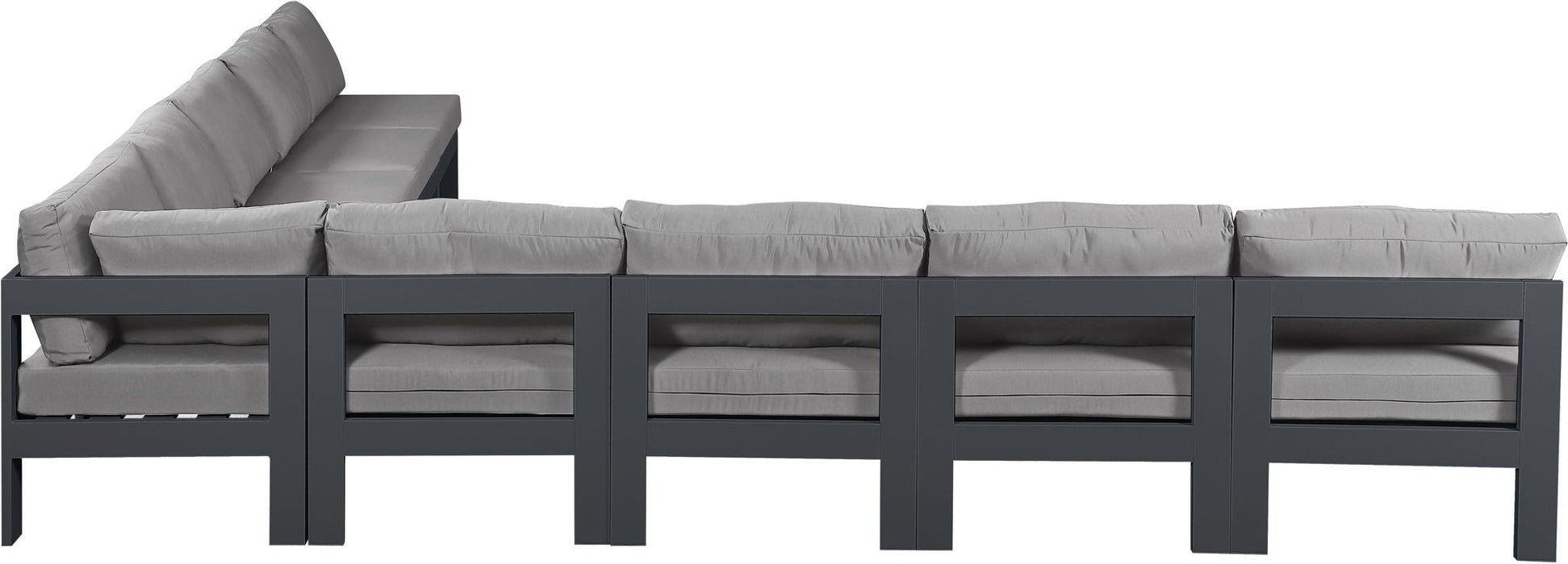 Nizuc - Outdoor Patio 9 Piece Modular Sectional With Gray Frame