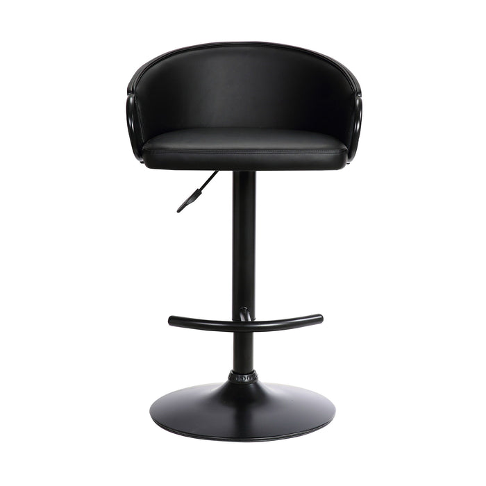 Montego - Adjustable Black Swivel Barstool - Black Powder