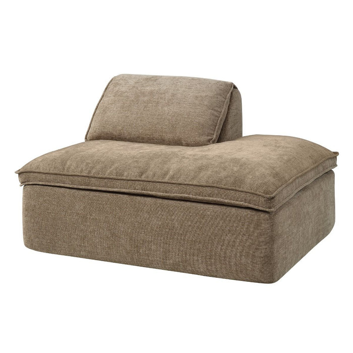 Almano - Modular Right Facing Chaise - Light Brown Chenille