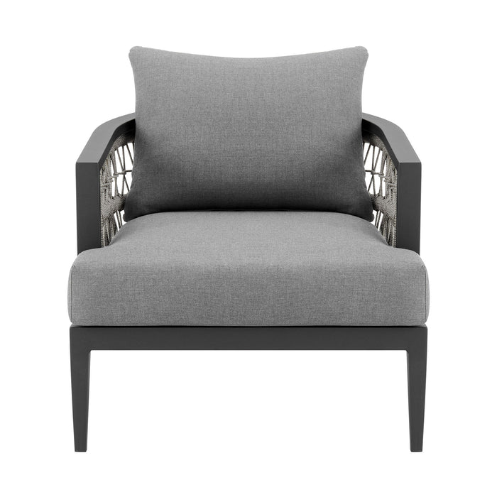 Zella - Outdoor Patio Armchair - Light Gray / Earl Gray