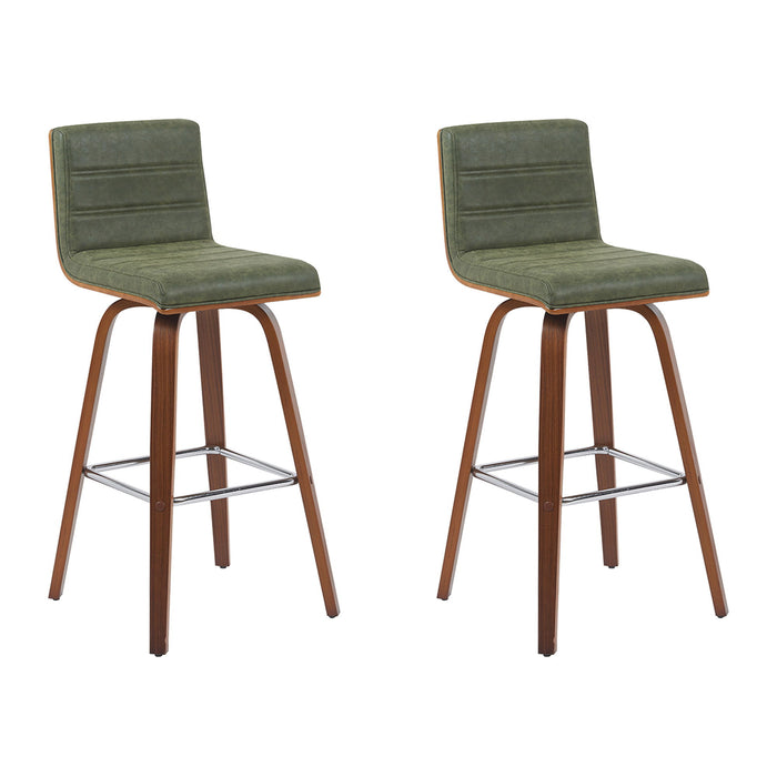 Vienna - Modern Swivel Bar Height Stool - Walnut Finished Wood Frame