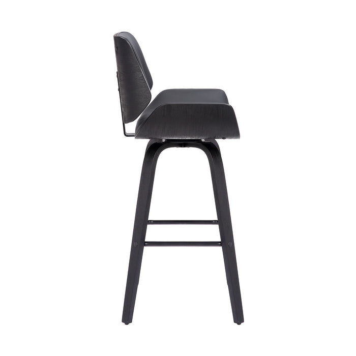 Tyler - 30" Bar Height Swivel Bar Stool With Black Frame