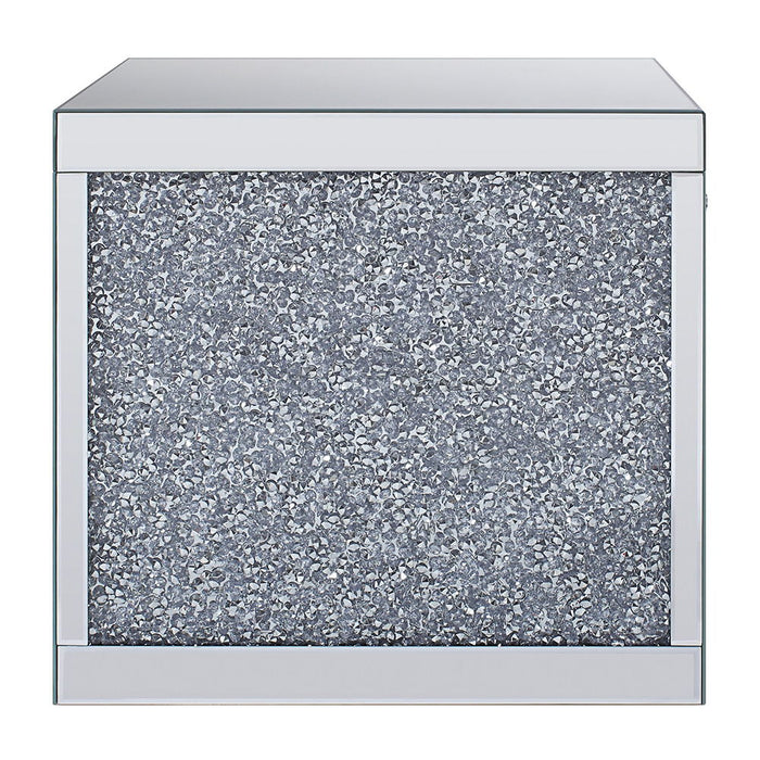 Noralie - 24" Square End Table - Mirrored & Faux Diamonds