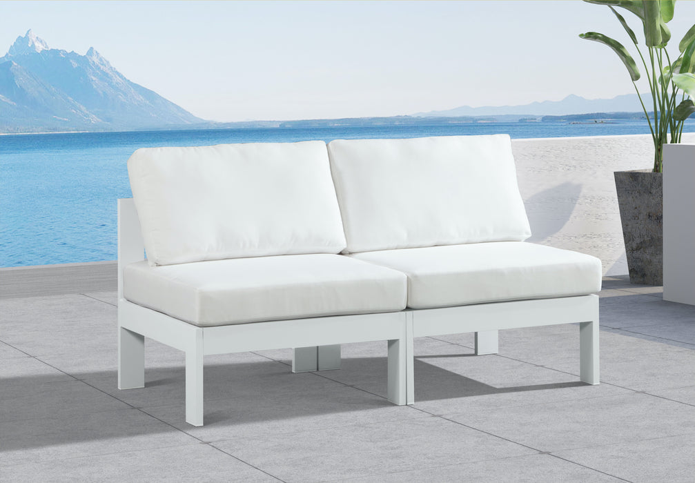 Nizuc - Outdoor Patio Modular Sofa - White - Fabric