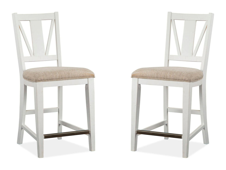 Heron Cove - Counter Chair With Upholstered Seat (Set of 2) - Chalk White